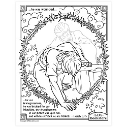 With His Stripes We Are Healed Coloring Page - Digital Download come follow me coloring page, free lds coloring page, old testament coloring page, pearl of great price coloring page