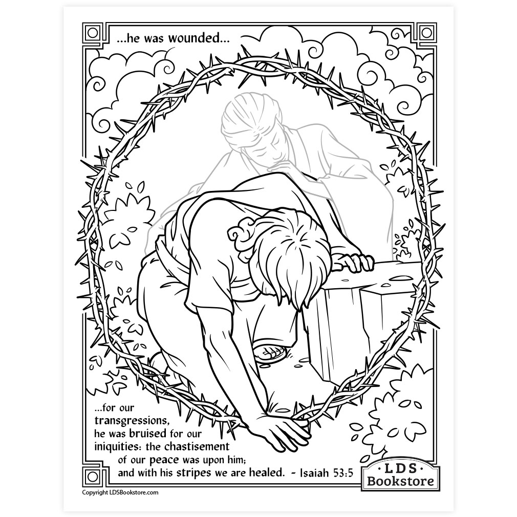 With His Stripes We Are Healed Coloring Page - Digital Download - LDPD-PBL-COLOR-ISAIAH53