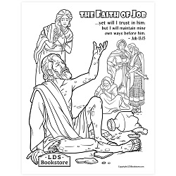 The Faith of Job Coloring Page - Digital Download come follow me coloring page, free lds coloring page, old testament coloring page, pearl of great price coloring page