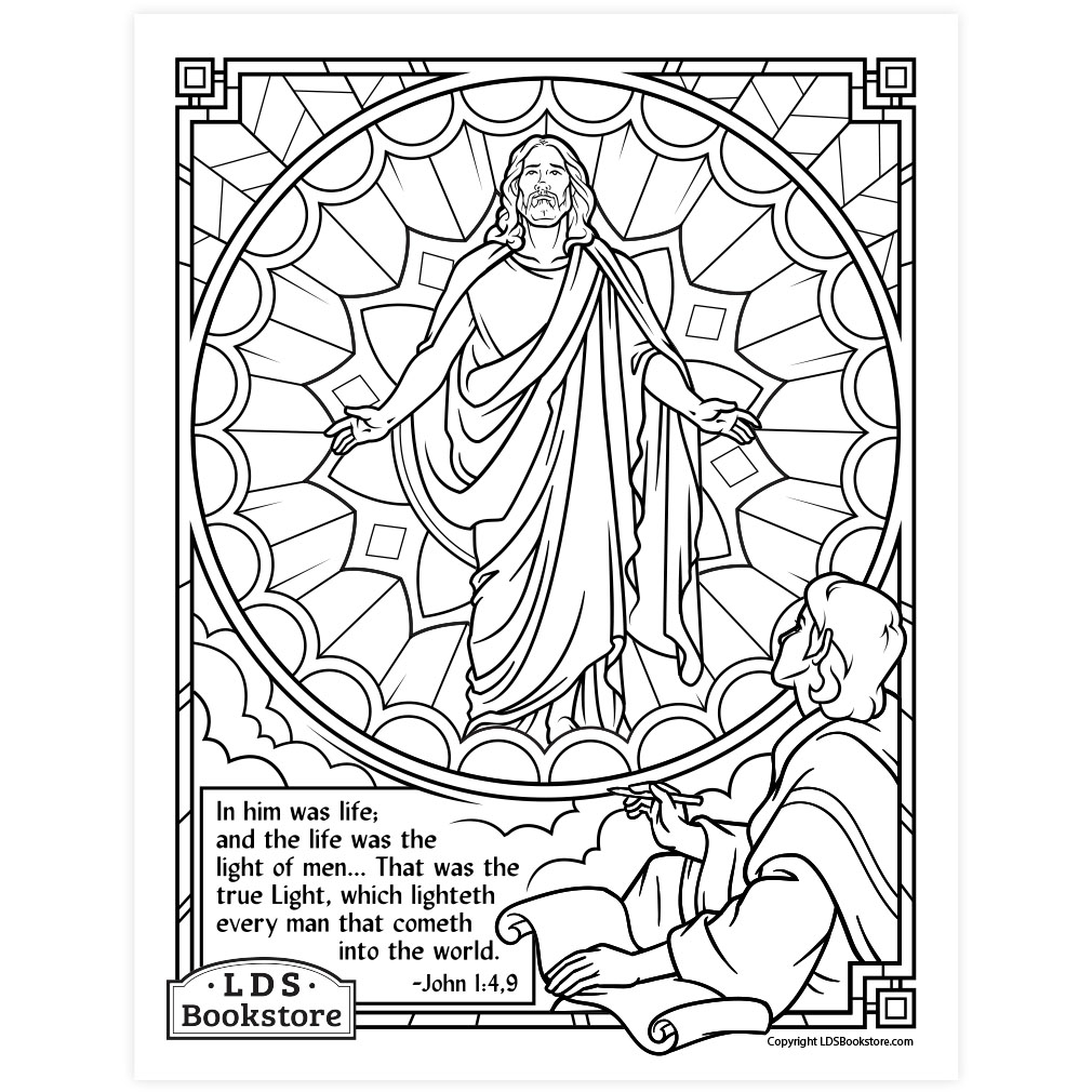 Jesus is the True Light Coloring Page - Digital Download - LDPD-PBL-COLOR-JOHN1-4-9