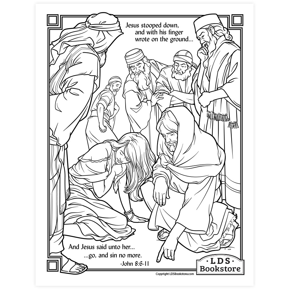 Go and Sin No More Coloring Page - Digital Download - LDPD-PBL-COLOR-JOHN8-6