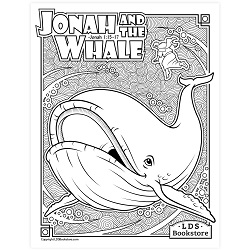 Jonah and the Whale Coloring Page - Digital Download come follow me coloring page, free lds coloring page, old testament coloring page, pearl of great price coloring page