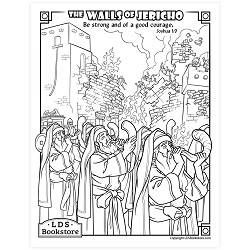 Be Strong and of a Good Courage Walls of Jericho Coloring Page - Digital Download come follow me coloring page, free lds coloring page, old testament coloring page, pearl of great price coloring page