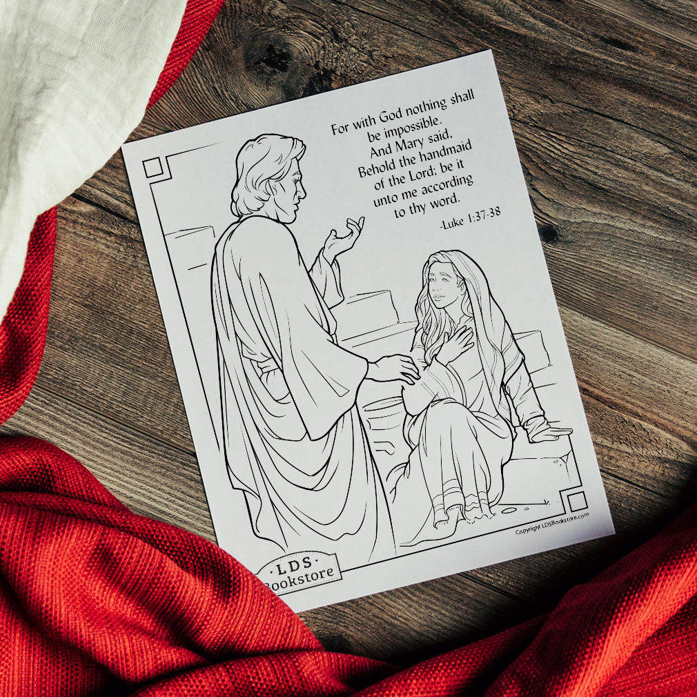 The Annunciation of Mary Coloring Page - Digital Download - LDPD-PBL-COLOR-LUKE137