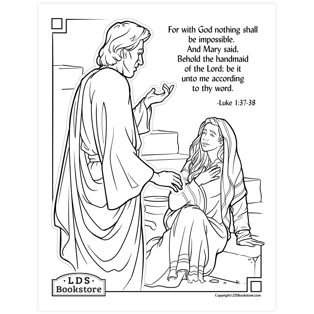 The Annunciation of Mary Coloring Page - Digital Download - LDPD-PBL-COLOR-LUKE137