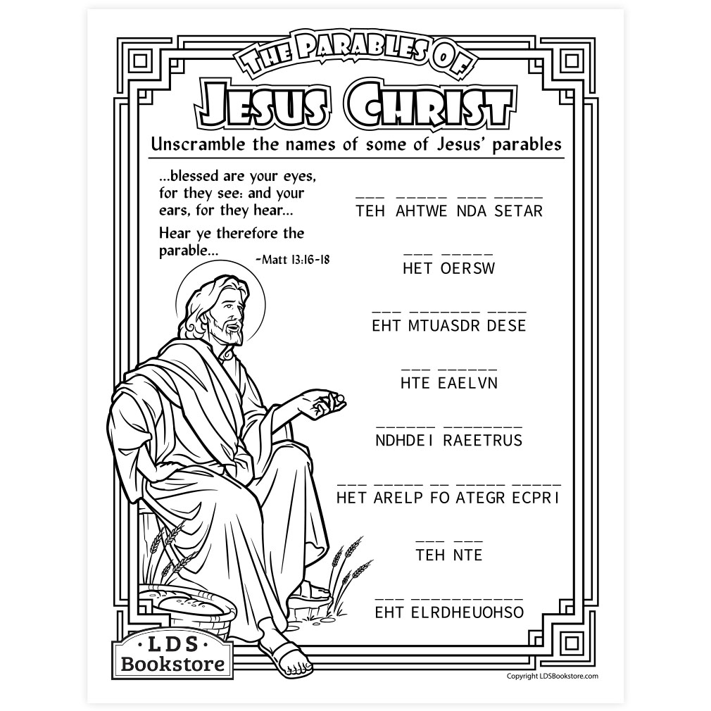 The Parables of Jesus Christ Activity Page - Digital Download - LDPD-PBL-COLOR-MATT13