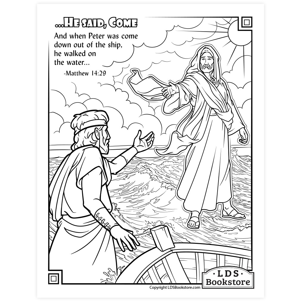 Jesus Walks on Water Coloring Page - Digital Download - LDPD-PBL-COLOR-MATT14-29