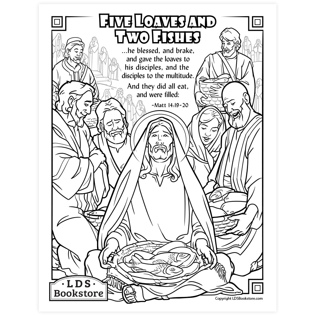 Jesus Feeds the 5,000 Coloring Page - Digital Download - LDPD-PBL-COLOR-MATT14