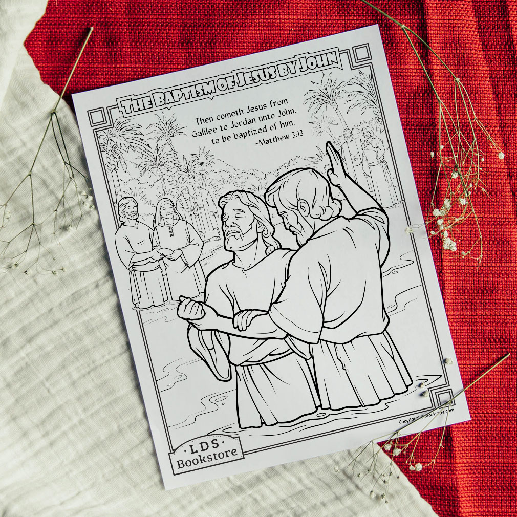 Jesus Christ is Baptized Coloring Page - Digital Download - LDPD-PBL-COLOR-MATT313