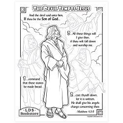 The Devil Tempts Jesus in the Wilderness Coloring Page - Digital Download