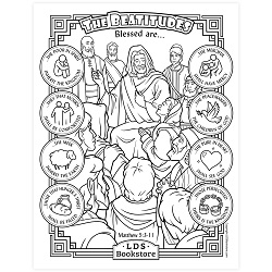 The Beatitudes Coloring Page - Digital Download