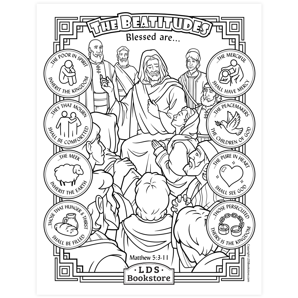 The Beatitudes Coloring Page - Digital Download - LDPD-PBL-COLOR-MATT5