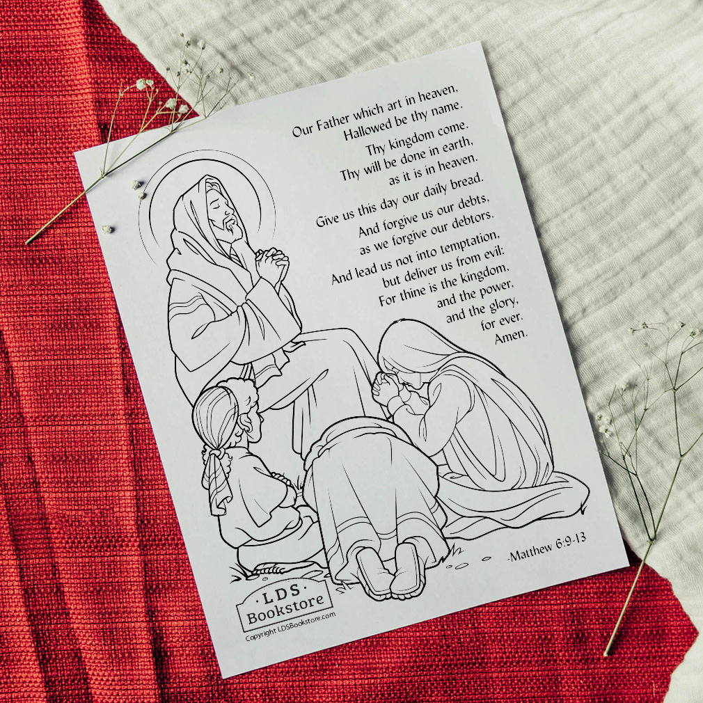 The Lord's Prayer Coloring Page - Digital Download - LDPD-PBL-COLOR-MATT6-9