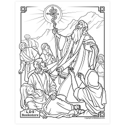 Moses and the Brass Serpent Coloring Page - Digital Download