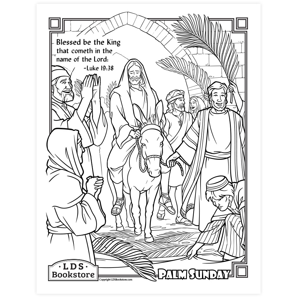Jesus' Triumphal Entry Into Jerusalem Coloring Page - Digital Download - LDPD-PBL-COLOR-PLM-SUN