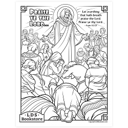 Praise Ye the Lord Coloring Page - Digital Download come follow me coloring page, free lds coloring page, old testament coloring page, pearl of great price coloring page