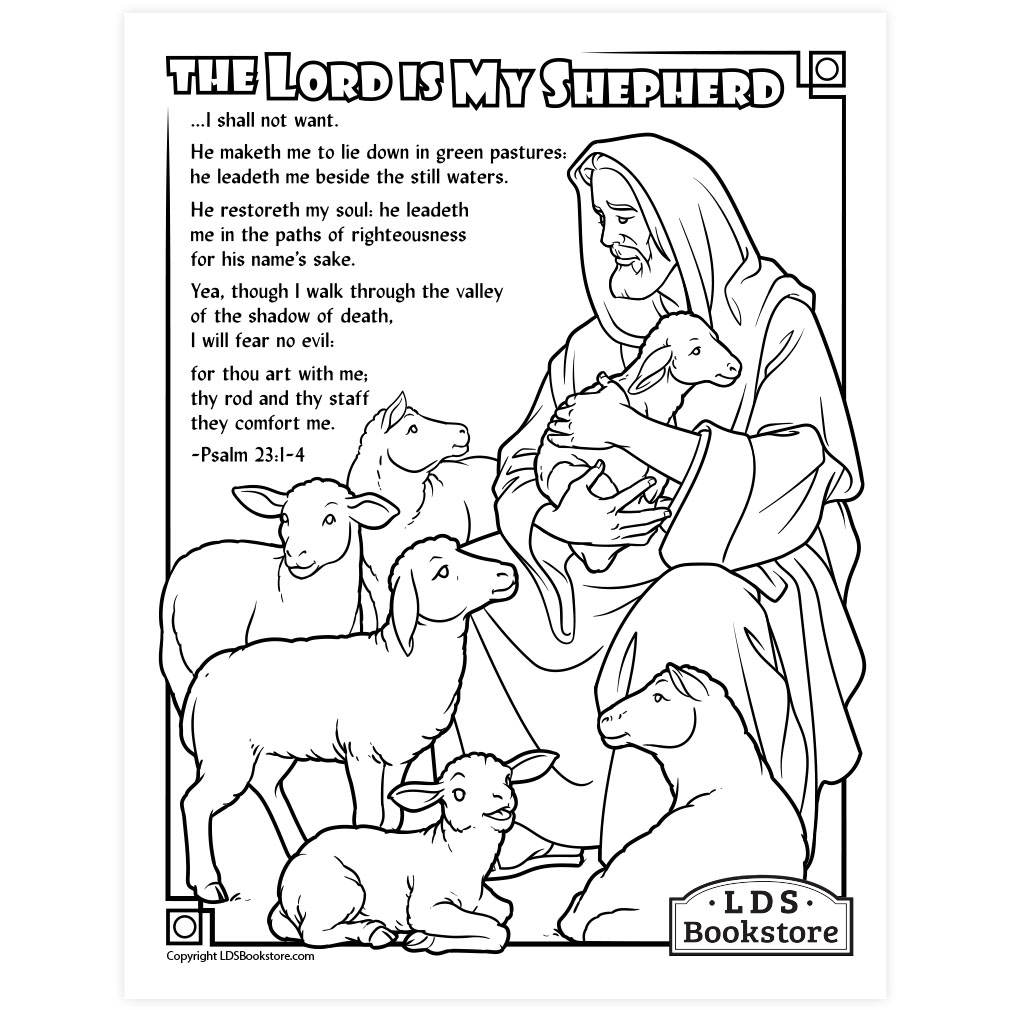 The Lord is My Shepherd Coloring Page - Digital Download - LDPD-PBL-COLOR-PSALM2333