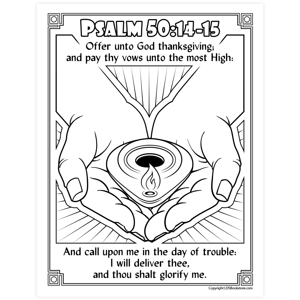 Offer Unto God Thanksgiving Coloring Page - Digital Download - LDPD-PBL-COLOR-PSALM50