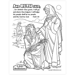 Naomi and Ruth Coloring Page - Digital Download come follow me coloring page, free lds coloring page, old testament coloring page