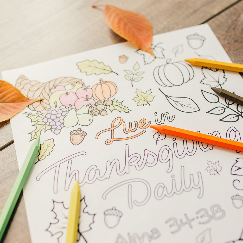 Live in Thanksgiving Daily Coloring Page - Digital Download - LDPD-COLOR-THNKS18
