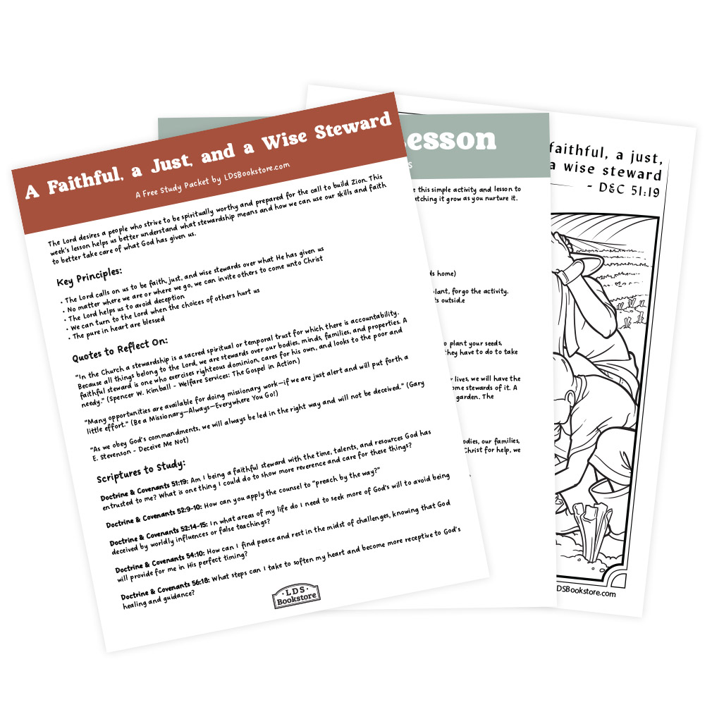 A Faithful, a Just, and a Wise Steward Come, Follow Me Study Packet - Digital Download - LDPD-CFM-25-22