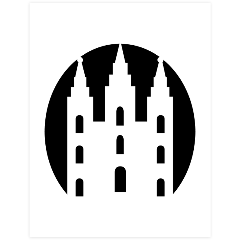 Basic Salt Lake City Temple Pumpkin Carving Template - Digital Download - LDPD-PBL-PUMP-SLCTEMP-2