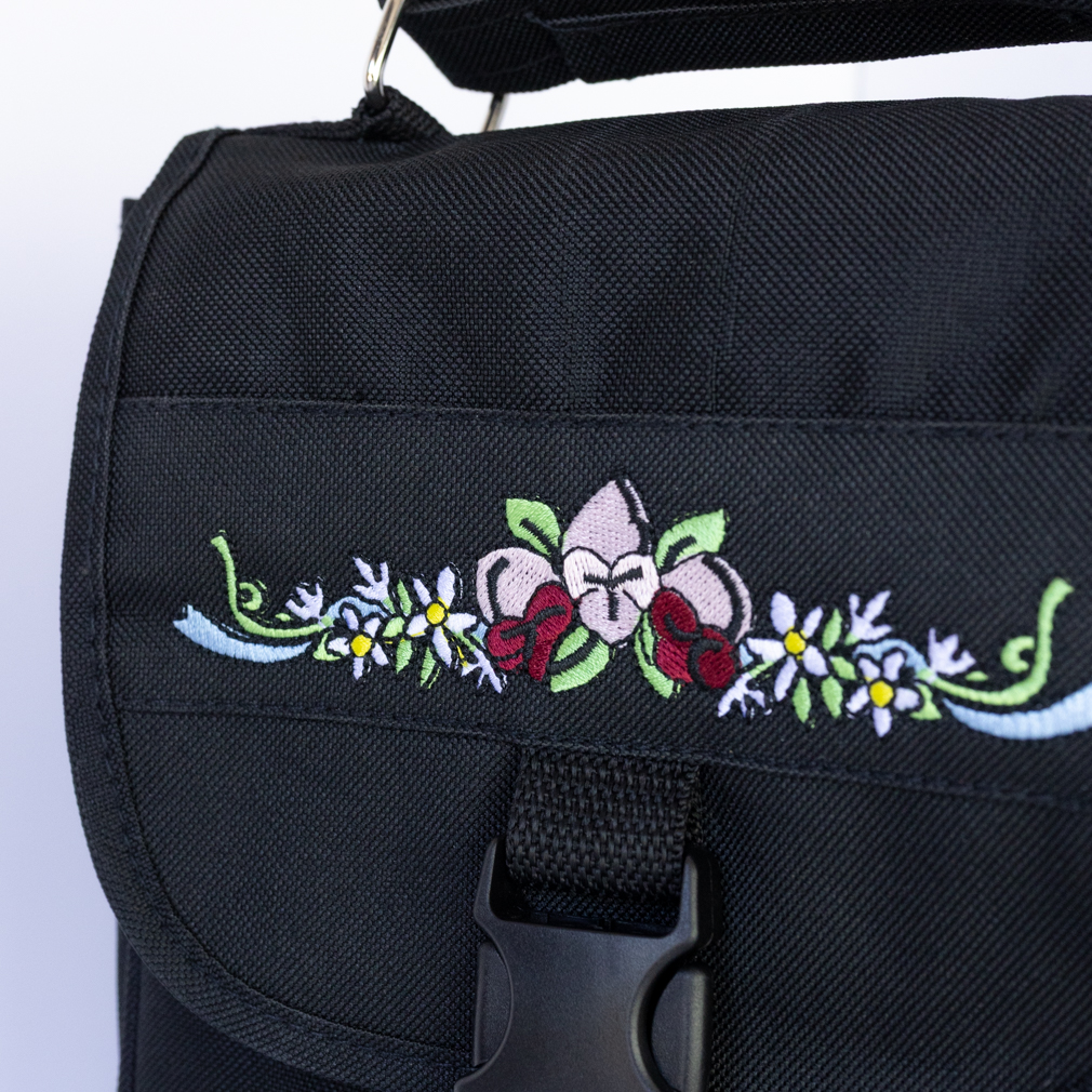 Scripture Bag - Black Floral - PCM-FO50BK