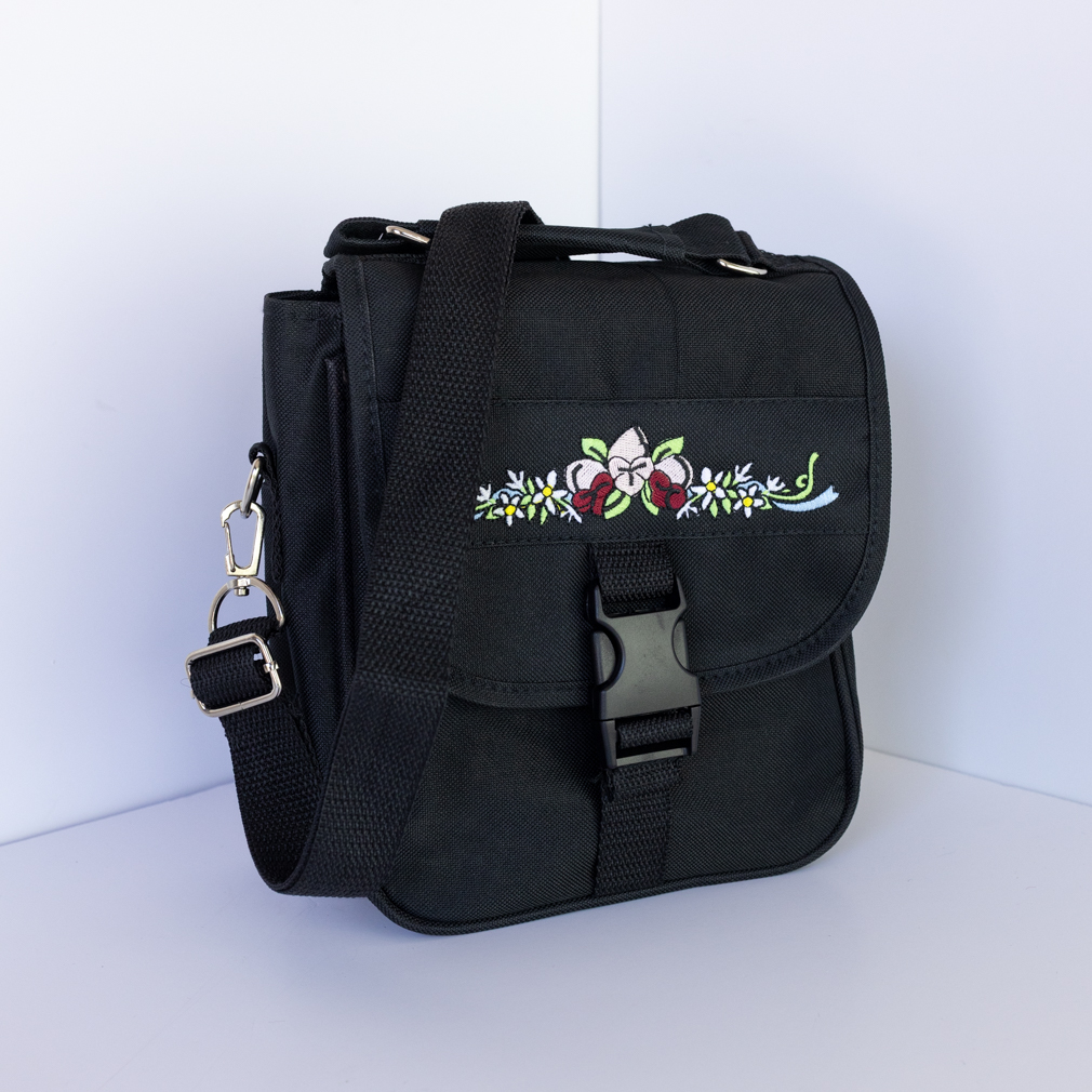 Scripture Bag - Black Floral - PCM-FO50BK