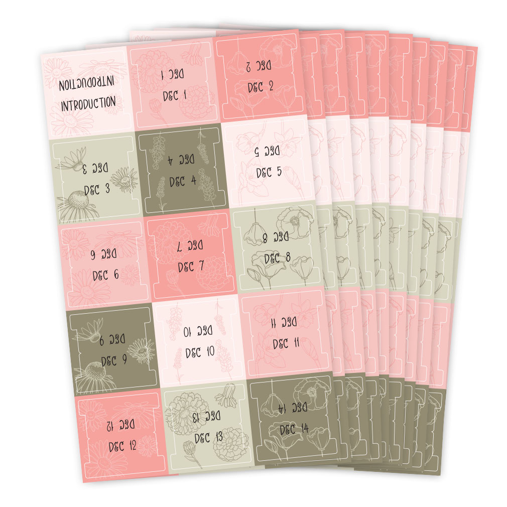 Doctrine and Covenants Scripture Tabs - Floral - LDP-TAB-DC-FL