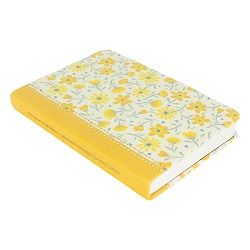 Hand-Bound Genuine Leather Book of Mormon - Buttercup Bouquet buttercup scriptures, flower scriptures, flower pattern, yellows flowers, yellow scriptures, yellow pattern, pattern scriptures, patterned scriptures, lds scriptures, scriptures