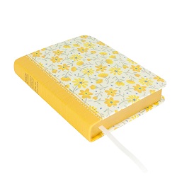 Hand-Bound Genuine Leather Triple - Buttercup Bouquet buttercup scriptures, flower scriptures, flower pattern, yellows flowers, yellow scriptures, yellow pattern, pattern scriptures, patterned scriptures, lds scriptures, scriptures