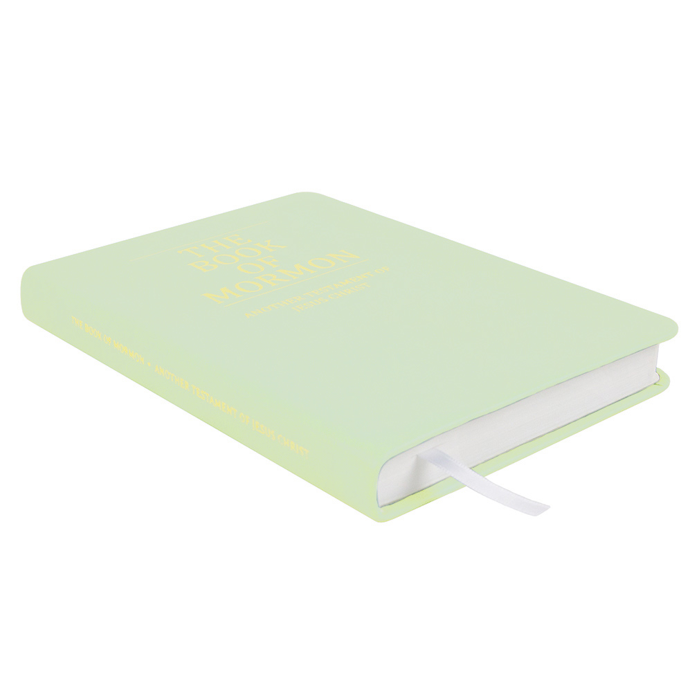 Hand-Bound Genuine Leather Book of Mormon - Mint Green - LDP-HB-BOM-MNT