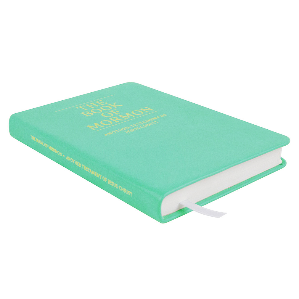 Hand-Bound Genuine Leather Book of Mormon - Light Turquoise - LDP-HB-BOM-LTQ