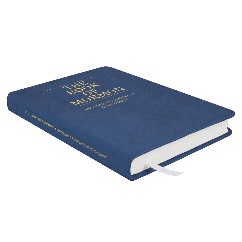 Pre-Made Hand-Bound Genuine Leather Book of Mormon - Medium Blue - LDP-HB-BOM-MBL-PM
