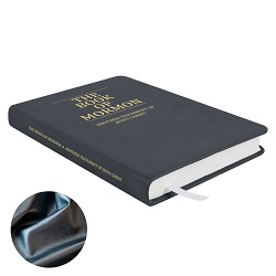 Hand-Bound Genuine Leather Book of Mormon - Pearlized Gunmetal