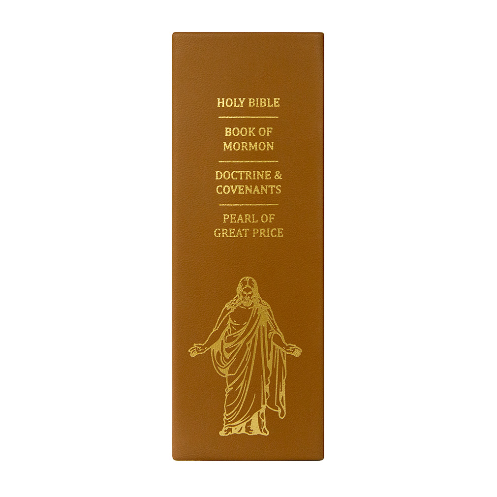Hand-Bound Genuine Leather Quad - Caramel Brown - LDP-HB-RQ-CBR