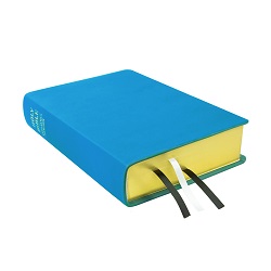 Large Hand-Bound Genuine Leather Bible - Aqua Blue blue lds scriptures, custom lds scriptures, blue lds scripture, blue Bible combination,color Bible combination scriptures,blue Bible combination scriptures