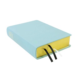 Large Hand-Bound Genuine Leather Bible - Baby Blue