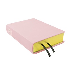 Large Hand-Bound Genuine Leather Bible - Blush Pink pink lds scriptures, custom lds scriptures, pink lds scripture, pink Bible combination,color Bible combination scriptures,pink Bible combination scriptures