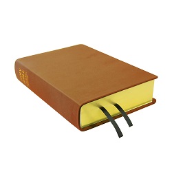 Large Hand-Bound Genuine Leather Bible - Caramel Brown