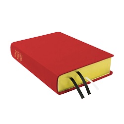 Large Hand-Bound Genuine Leather Bible - Cherry Red