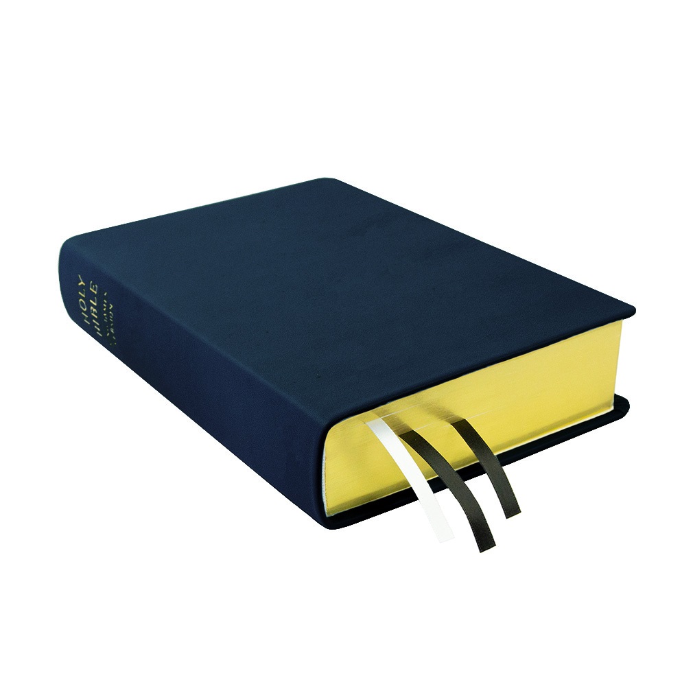 Large Hand-Bound Genuine Leather Bible - Navy Blue blue lds scriptures, custom lds scriptures, blue lds scripture, blue Bible combination,color Bible combination scriptures,blue Bible combination scriptures
