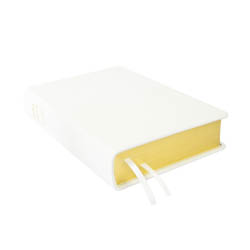 Large Hand-Bound Genuine Leather Bible - White