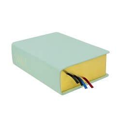 Large Hand-Bound Genuine Leather Quad - Baby Blue