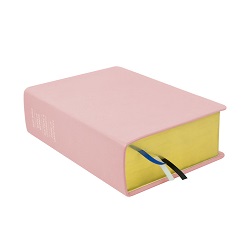 Large Hand-Bound Genuine Leather Quad - Blush Pink pink lds scriptures, custom lds scriptures, pink lds scripture, pink quad,color quad scriptures,pink quad scriptures