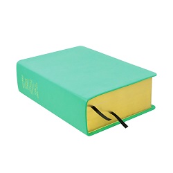Large Hand-Bound Genuine Leather Quad - Light Turquoise