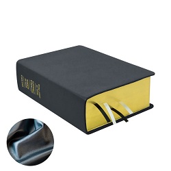 Large Hand-Bound Genuine Leather Quad - Pearlized Gunmetal gray lds scriptures, custom lds scriptures, gray lds scripture, silver quad, color quad scriptures, gray quad scriptures