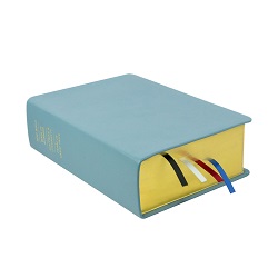 Large Hand-Bound Genuine Leather Quad - Sky Blue