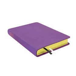 Large Hand-Bound Genuine Leather Triple - Lilac