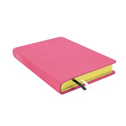 Large Hand-Bound Genuine Leather Triple - Pink